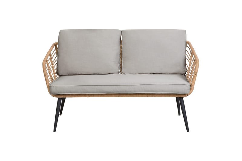 Soffgrupp Beliani Corinth Ii Natural||Grey||Black||Beige - Hagemøbler - Loungemøbler - Sofagruppe utendørs