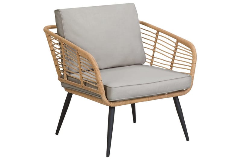 Soffgrupp Beliani Corinth Ii Natural||Grey||Black||Beige - Hagemøbler - Loungemøbler - Sofagruppe utendørs