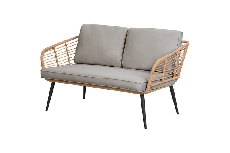 Soffgrupp Beliani Corinth Ii Natural||Grey||Black||Beige - Hagemøbler - Loungemøbler - Sofagruppe utendørs
