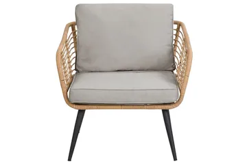 Soffgrupp Beliani Corinth Ii Natural||Grey||Black||Beige - Hagemøbler - Loungemøbler - Sofagruppe utendørs