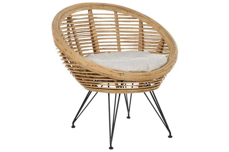 Soffgrupp Beliani Maratea 2-Sits Natural||Black||Beige - Hagemøbler - Loungemøbler - Sofagruppe utendørs