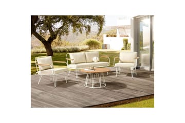 Soffgrupp Beliani Montesilvano Beige||White||Light wood - Hagemøbler - Loungemøbler - Sofagruppe utendørs