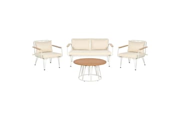 Soffgrupp Beliani Montesilvano Beige||White||Light wood - Hagemøbler - Loungemøbler - Sofagruppe utendørs