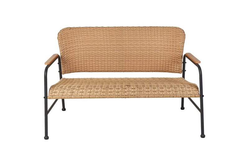 Soffgrupp Beliani Ofanto Natural||Black - Hagemøbler - Loungemøbler - Sofagruppe utendørs