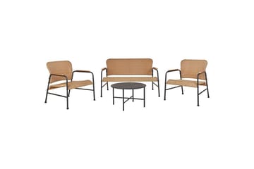 Soffgrupp Beliani Ofanto Natural||Black - Hagemøbler - Loungemøbler - Sofagruppe utendørs