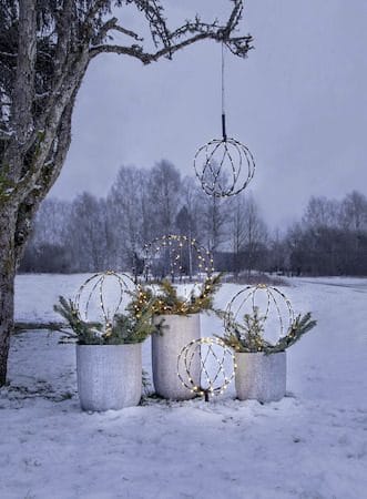 Sphere utendørsdekorasjon med belysning 30 cm - Svart - Hage - Utemiljø - Veranda & terrasse - Verandabelysning