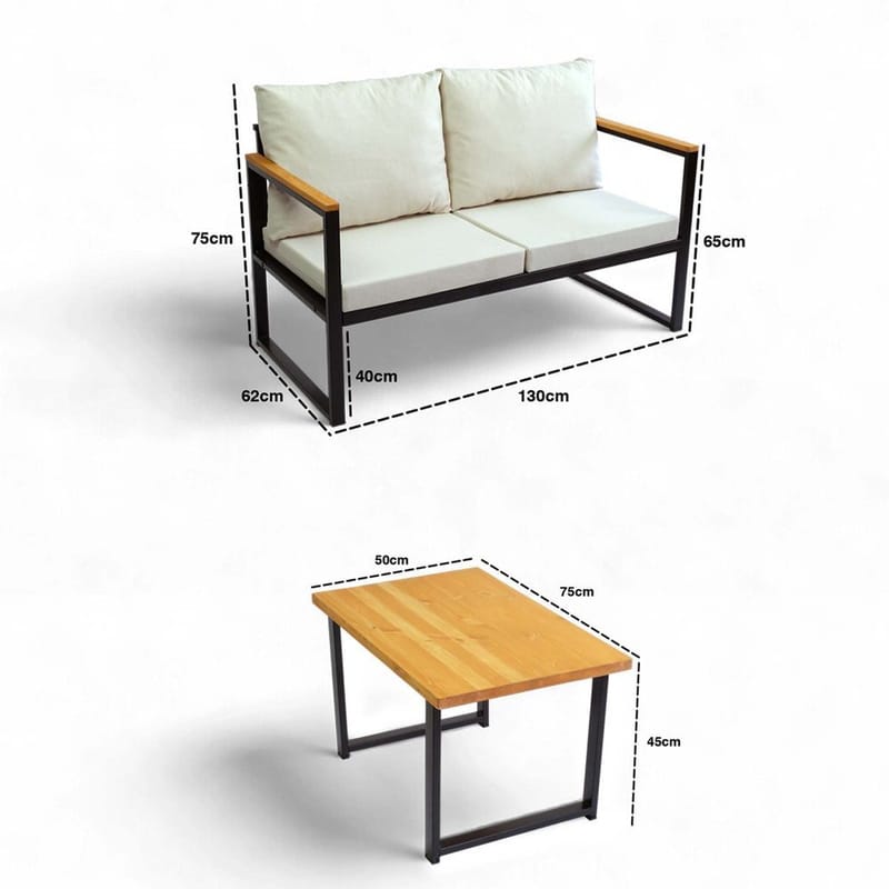 Sylros 2-seters Sofagruppe Utendørs - Beige - Hage - Utemiljø - Veranda & terrasse - Verandamøbler