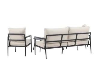Taromina Sofagruppe Utendørs 4-seter - Svart/Beige - Hagemøbler - Loungemøbler - Sofagruppe utendørs