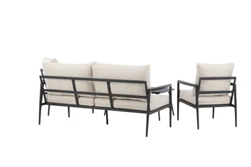 Taromina Sofagruppe Utendørs 4-seter - Svart/Beige - Hagemøbler - Loungemøbler - Sofagruppe utendørs
