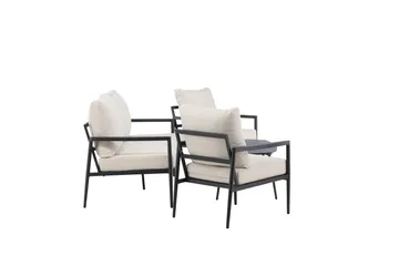 Taromina Sofagruppe Utendørs 4-seter - Svart/Beige - Hagemøbler - Loungemøbler - Sofagruppe utendørs