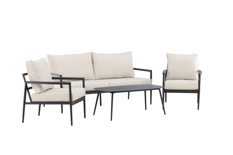 Taromina Sofagruppe Utendørs 4-seter - Svart/Beige - Hage - Utemiljø - Veranda & terrasse - Verandamøbler