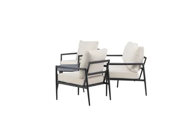 Taromina Sofagruppe Utendørs 4-seter - Svart/Beige - Hagemøbler - Loungemøbler - Sofagruppe utendørs