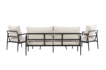 Taromina Sofagruppe Utendørs 4-seter - Svart/Beige - Hagemøbler - Loungemøbler - Sofagruppe utendørs
