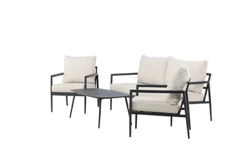 Taromina Sofagruppe Utendørs 4-seter - Svart/Beige - Hagemøbler - Loungemøbler - Sofagruppe utendørs