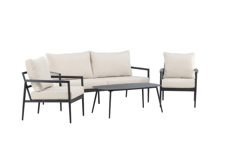 Taromina Sofagruppe Utendørs 4-seter - Svart/Beige - Hage - Utemiljø - Veranda & terrasse - Verandamøbler