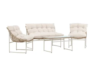Tina Sofagruppe Utendørs 4-seter - Beige - Hagemøbler - Loungemøbler - Sofagruppe utendørs