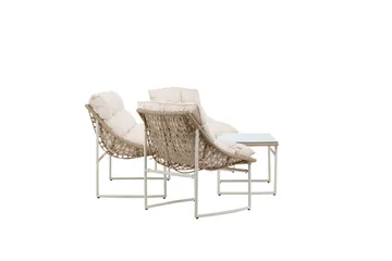 Tina Sofagruppe Utendørs 4-seter - Beige - Hagemøbler - Loungemøbler - Sofagruppe utendørs