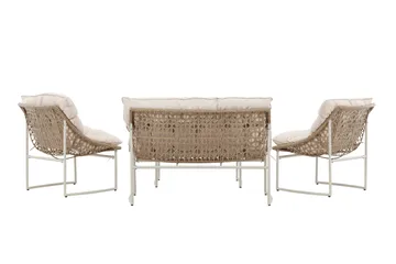 Tina Sofagruppe Utendørs 4-seter - Beige - Hagemøbler - Loungemøbler - Sofagruppe utendørs