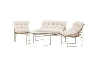 Tina Sofagruppe Utendørs 4-seter - Beige - Hagemøbler - Loungemøbler - Sofagruppe utendørs
