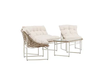Tina Sofagruppe Utendørs 4-seter - Beige - Hagemøbler - Loungemøbler - Sofagruppe utendørs