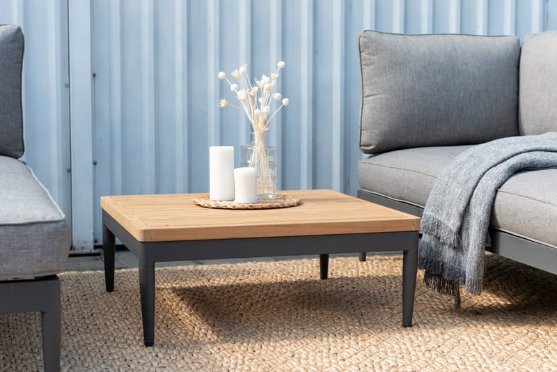 TOPAZ Loungegruppe 4-seter sofa + sofabord 73 cm - Grå - Hage - Utemiljø - Veranda & terrasse - Verandamøbler