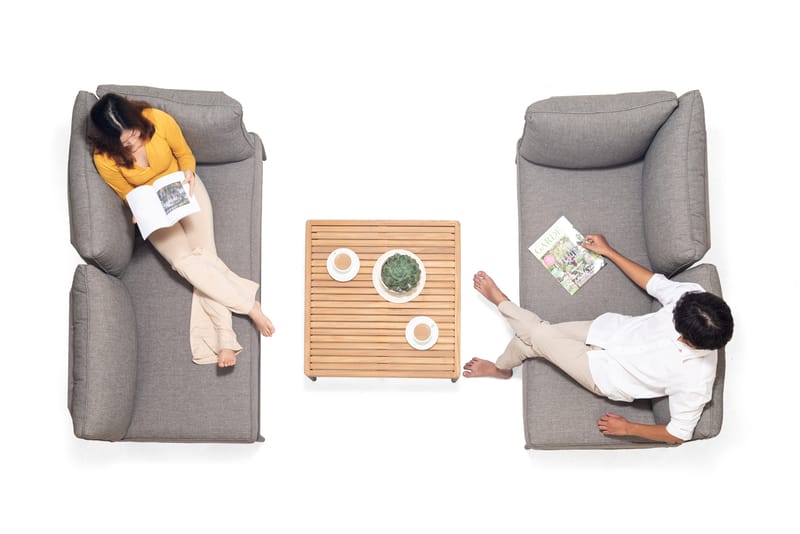 TOPAZ Loungegruppe 4-seter sofa + sofabord 73 cm - Grå - Hage - Utemiljø - Veranda & terrasse - Verandamøbler