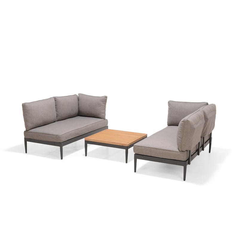 TOPAZ Loungegruppe 4-seter sofa + sofabord 73 cm - Grå - Hage - Utemiljø - Veranda & terrasse - Verandamøbler