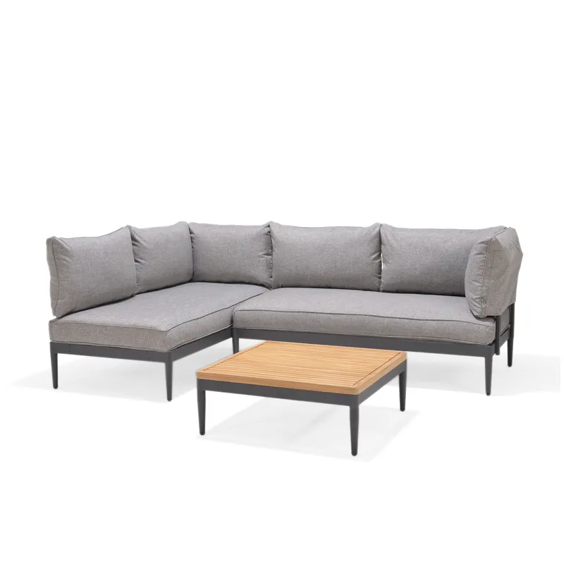 TOPAZ Loungegruppe 4-seter sofa + sofabord 73 cm, Grå