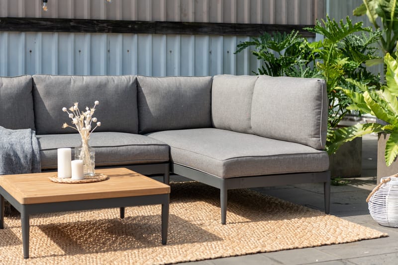 TOPAZ Loungegruppe 6-seter sofa + sofabord 73 cm - Magnesiumgrå - Hage - Utemiljø - Veranda & terrasse - Verandamøbler