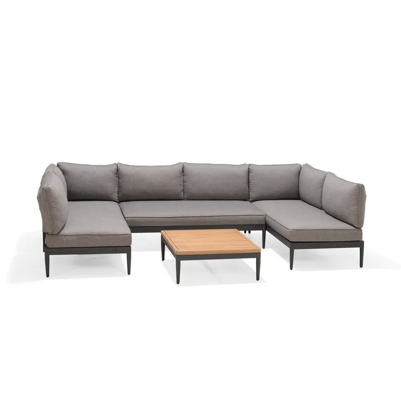TOPAZ Loungegruppe 6-seter sofa + sofabord 73 cm, Magnesiumgrå