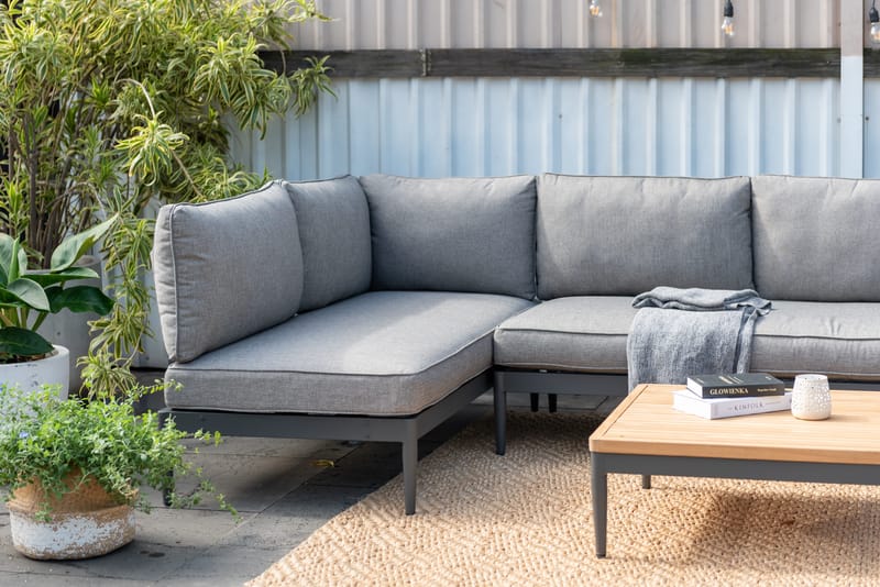TOPAZ Loungegruppe 6-seter sofa + sofabord 73 cm - Magnesiumgrå - Hage - Utemiljø - Veranda & terrasse - Verandamøbler