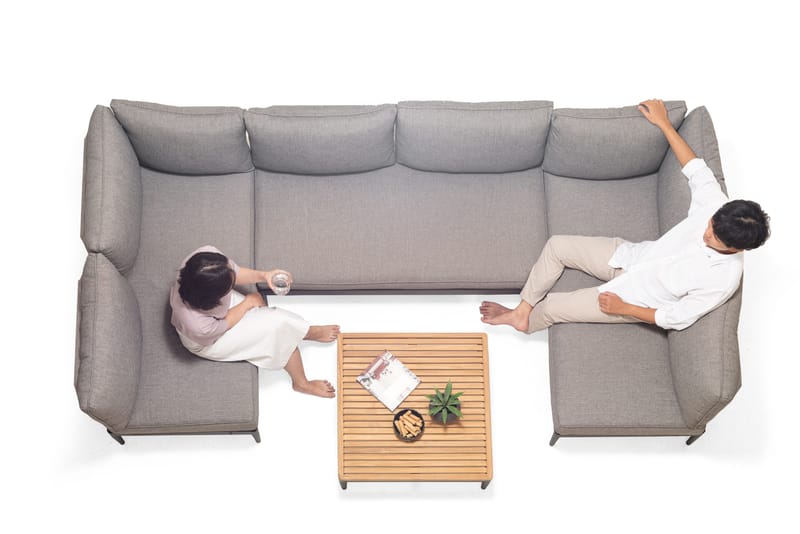 TOPAZ Loungegruppe 6-seter sofa + sofabord 73 cm - Magnesiumgrå - Hage - Utemiljø - Veranda & terrasse - Verandamøbler