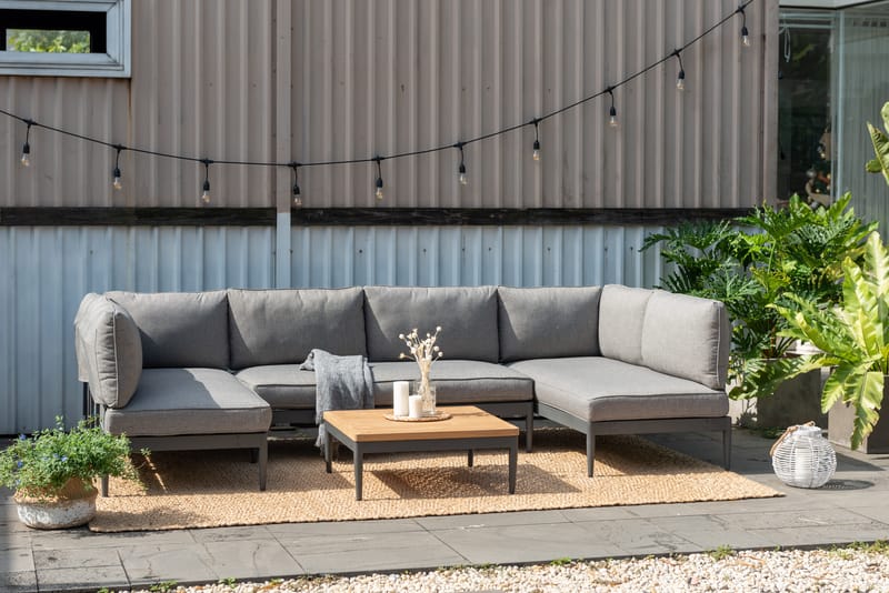 TOPAZ Loungegruppe 6-seter sofa + sofabord 73 cm - Magnesiumgrå - Hage - Utemiljø - Veranda & terrasse - Verandamøbler