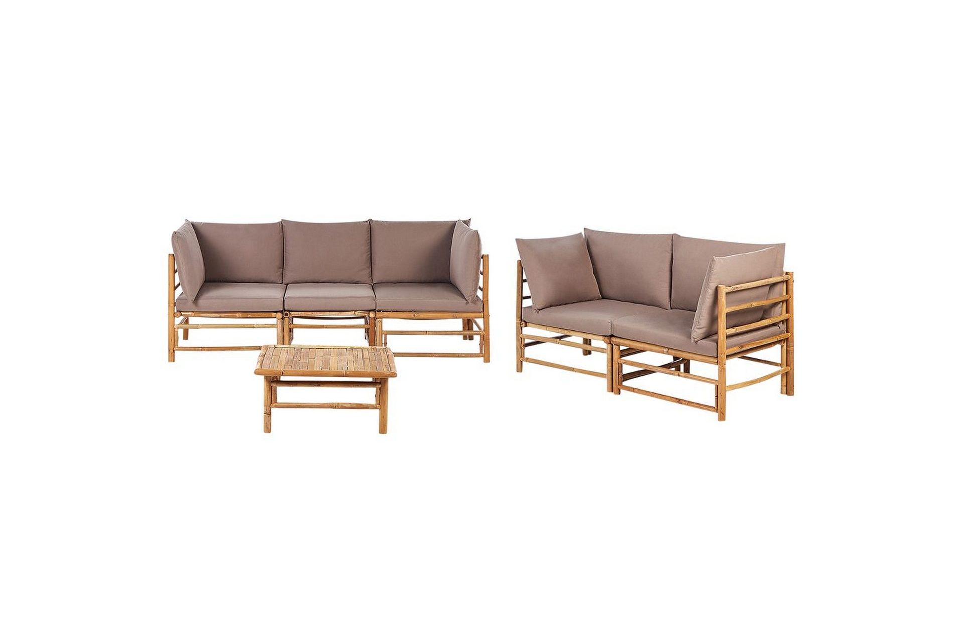 Trädgårdssoffgrupp Beliani Cerreto Beige/ljust trä Beige\|\|Light wood -