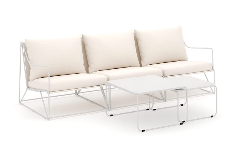 Usteryd 3-seters loungesofa med settbord - Beige - Hage - Utemiljø - Veranda & terrasse - Verandamøbler