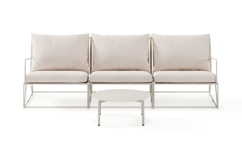 Usteryd Utesofa 3-seter med Usteryd Sofabord - Beige - Hage - Utemiljø - Veranda & terrasse - Verandamøbler
