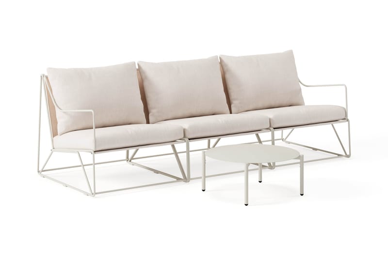 Usteryd Utesofa 3-seter med Usteryd Sofabord - Beige - Hage - Utemiljø - Veranda & terrasse - Verandamøbler