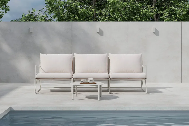 Usteryd Utesofa 3-seter med Usteryd Sofabord - Beige - Hage - Utemiljø - Veranda & terrasse - Verandamøbler