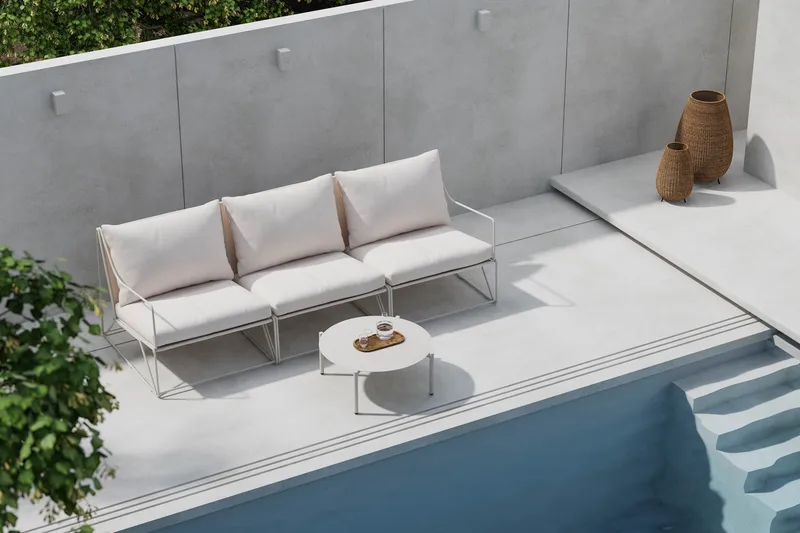 Usteryd Utesofa 3-seter med Usteryd Sofabord - Beige - Hage - Utemiljø - Veranda & terrasse - Verandamøbler