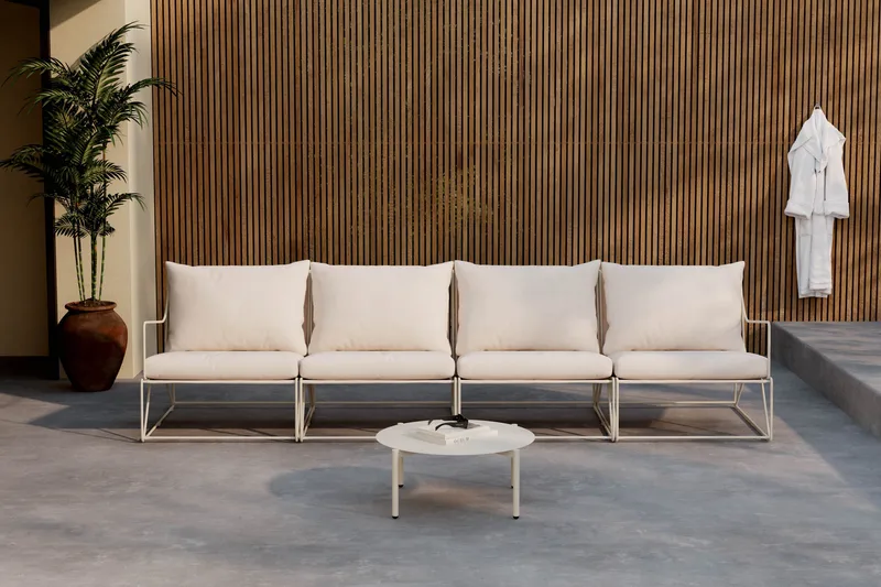 Usteryd Utesofa 4-seter med Usteryd Sofabord - Beige - Hage - Utemiljø - Veranda & terrasse - Verandamøbler