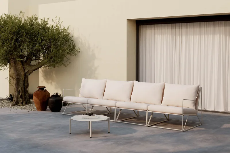 Usteryd Utesofa 4-seter med Usteryd Sofabord - Beige - Hage - Utemiljø - Veranda & terrasse - Verandamøbler