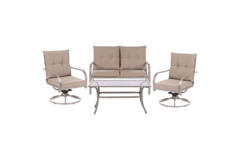 Utegruppe Mestrino - Beige, svart - Hage - Utemiljø - Veranda & terrasse - Verandamøbler