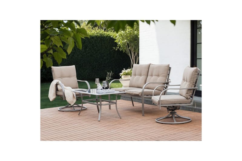 Utegruppe Mestrino - Beige, svart - Hage - Utemiljø - Veranda & terrasse - Verandamøbler