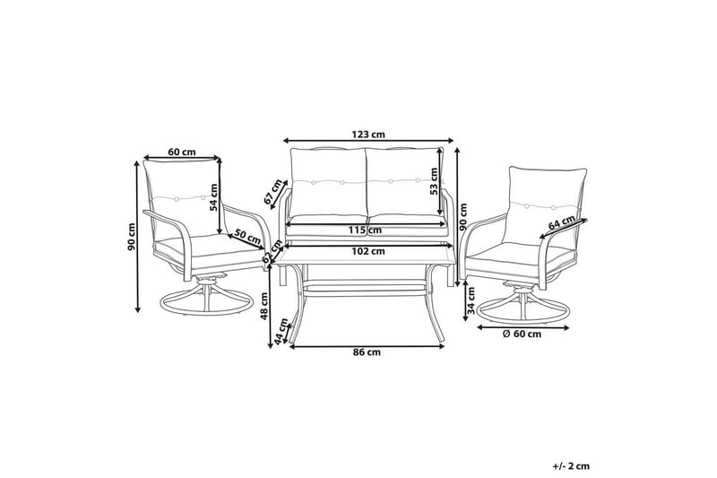 Utegruppe Mestrino - Blå, Svart - Hage - Utemiljø - Veranda & terrasse - Verandamøbler
