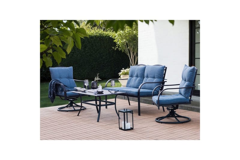 Utegruppe Mestrino - Blå, Svart - Hage - Utemiljø - Veranda & terrasse - Verandamøbler