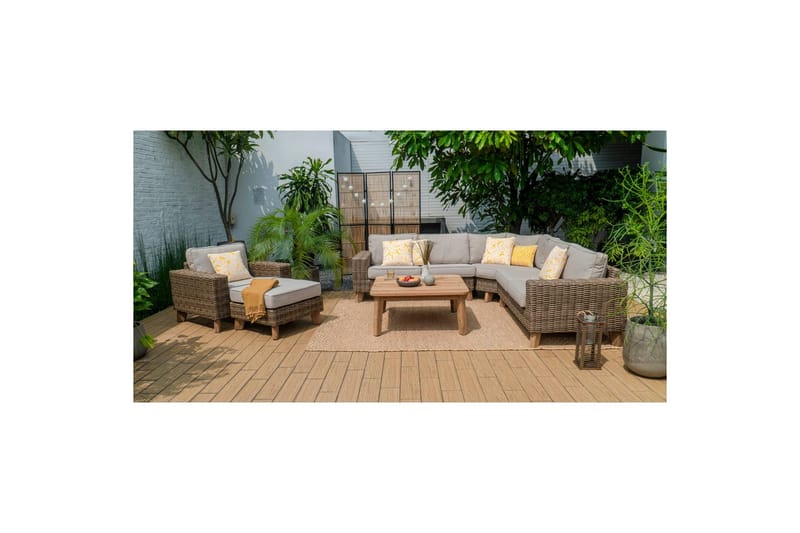 Utendørs møbelgruppe Lifestyle Garden Bahamas 2-seter venstre & høyre & hjørnestol & sofabord 100 - Hage - Utemiljø - Veranda & terrasse - Verandamøbler