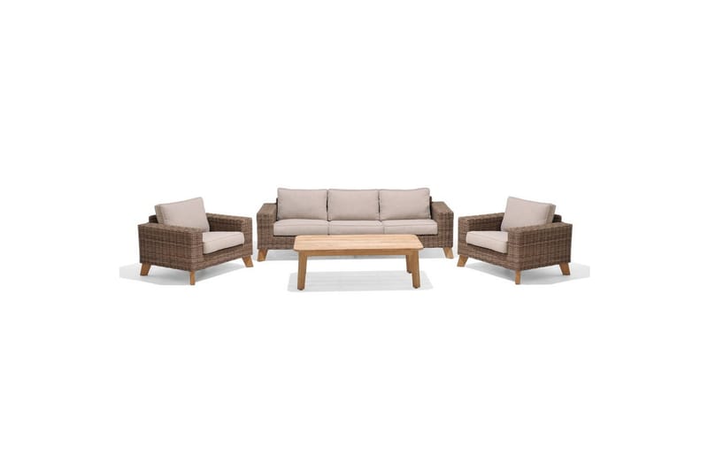 Utendørs møbelgruppe Lifestyle Garden Bahamas 2 x lenestol & 3-seter & sofabord 140 - Hage - Utemiljø - Veranda & terrasse - Verandamøbler