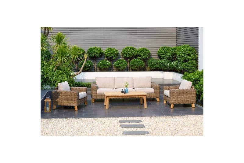 Utendørs møbelgruppe Lifestyle Garden Bahamas 2 x lenestol & 3-seter & sofabord 140 - Hage - Utemiljø - Veranda & terrasse - Verandamøbler