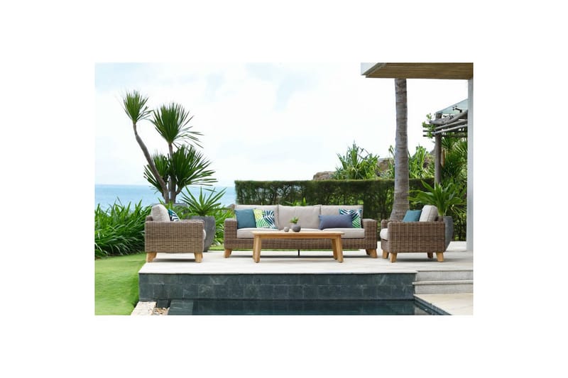 Utendørs møbelgruppe Lifestyle Garden Bahamas 2 x lenestol & 3-seter & sofabord 140 - Hage - Utemiljø - Veranda & terrasse - Verandamøbler