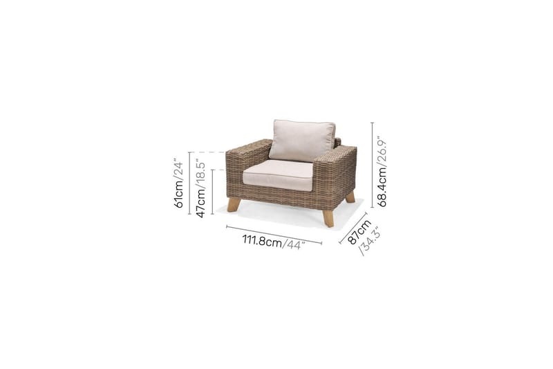 Utendørs møbelgruppe Lifestyle Garden Bahamas 2 x lenestol & 3-seter & sofabord 140 - Hage - Utemiljø - Veranda & terrasse - Verandamøbler